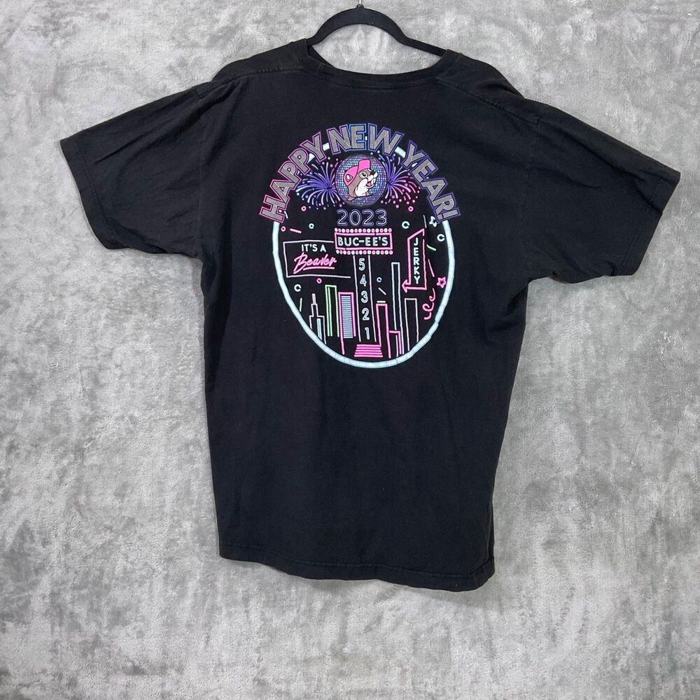 Buc-ees T Shirt 2023 New Year Front And Back Print Size XL Black